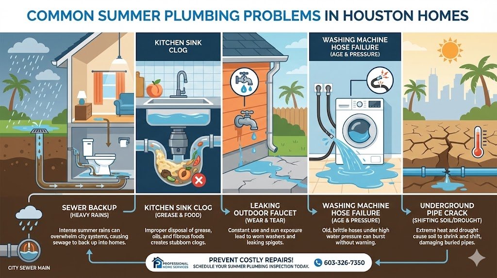 Common Summer Plumbing Problems in Houston & How to Prevent Them