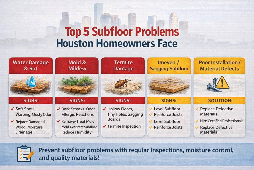 Houston Subfloor Problems Homeowners Should Know