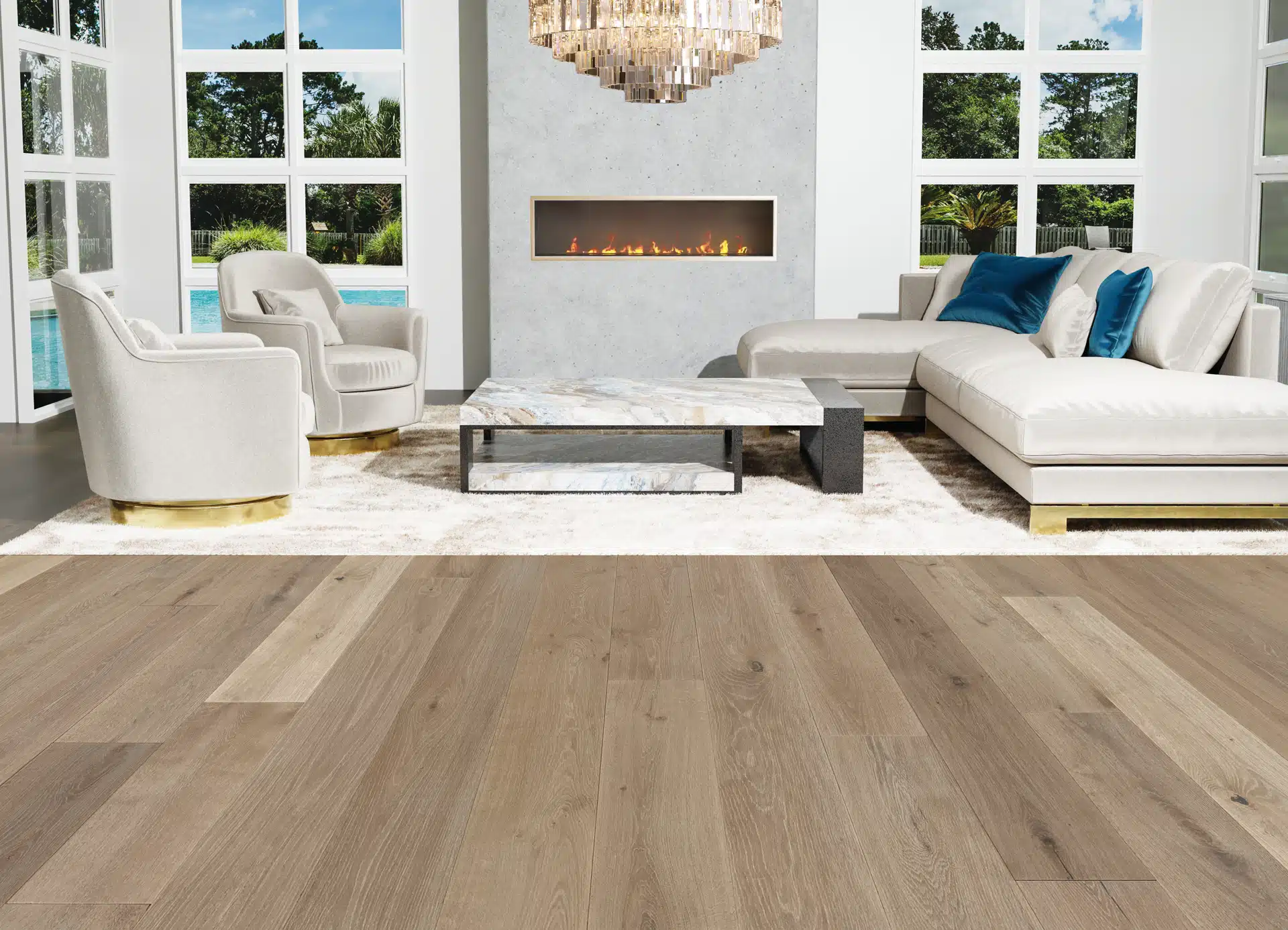 Carnival Mardi Gras wood flooring in a room